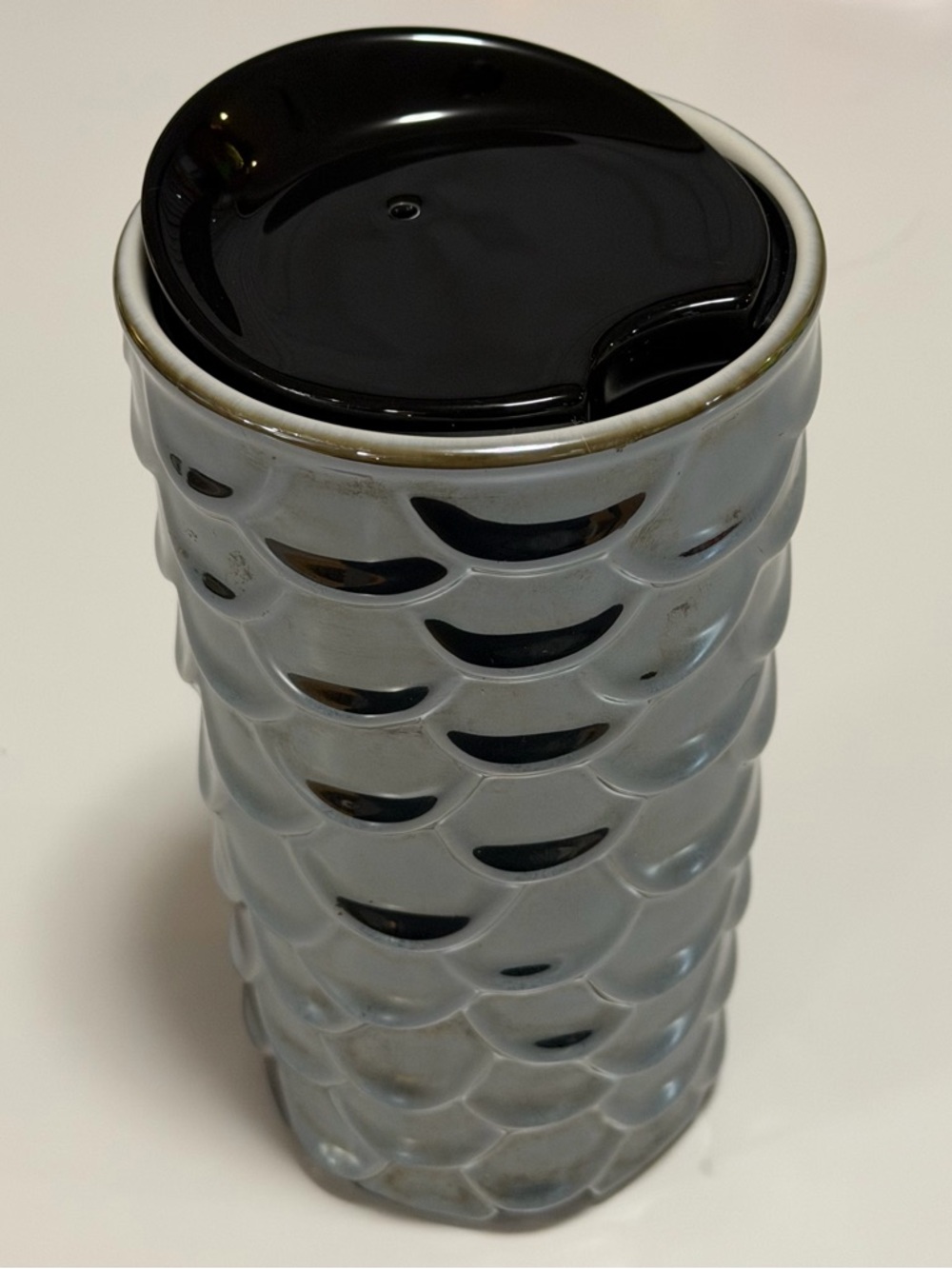 Starbucks Insulated Ceramic Siren Scales Travel Tumbler Mug in Dark Silver/Gray